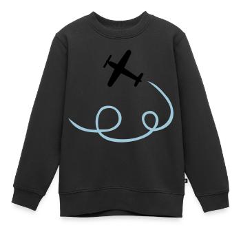 Avion - Sweat Premium enfant bio - noir - Devant - AI Model Kid Female (0cm)
