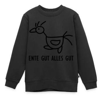 Ente gut - alles gut - Kinder Premium Organic Sweatshirt - Schwarz - Vorne - AI Model Kid Female (0cm)