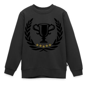 Lorbeerkranz Kranz Pokal 5 Sterne Auszeichnung - Kinder Premium Organic Sweatshirt - Schwarz - Vorne - AI Model Kid Female (0cm)