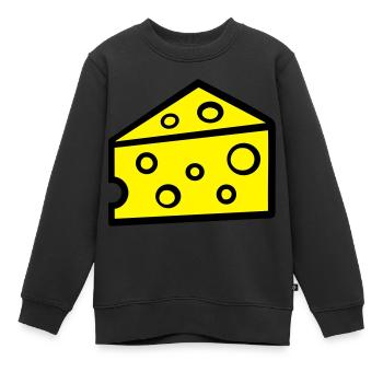 Fromage - Sweat Premium enfant bio - noir - Devant - AI Model Kid Female (0cm)