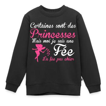 la fée pas chier - Sweat Premium enfant bio - noir - Devant - AI Model Kid Female (0cm)
