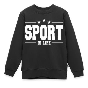 sport is life 1 - Kinder Premium Organic Sweatshirt - Schwarz - Vorne - AI Model Kid Female (0cm)