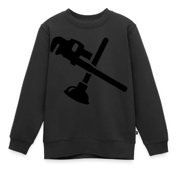 Klempner - Kinder Premium Organic Sweatshirt - Schwarz - Vorne - AI Model Kid Female (0cm)