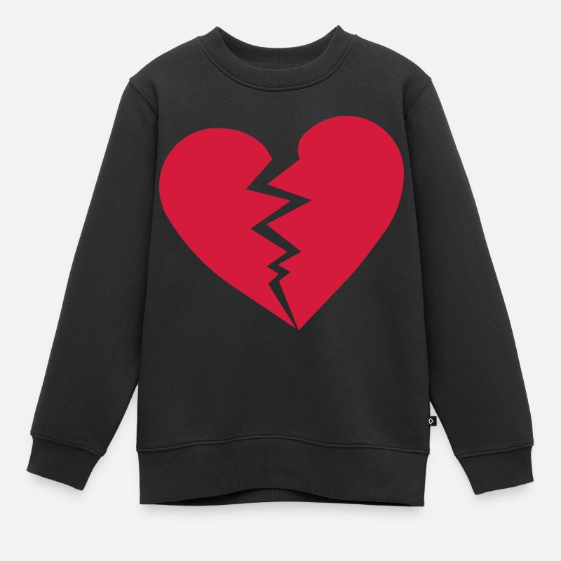 cœur brisé - Sweat Premium enfant bio - noir