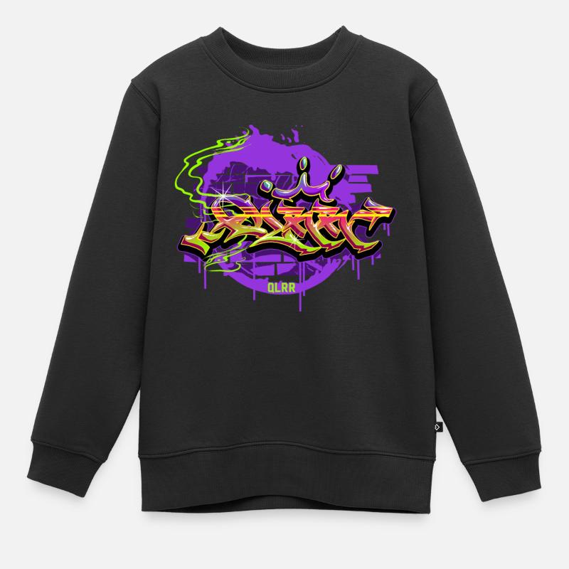 Graffiti - Kinder Premium Organic Sweatshirt - Schwarz