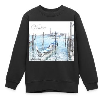Venedig Gondel Italien - Kinder Premium Organic Sweatshirt - Schwarz - Vorne - AI Model Kid Female (0cm)