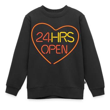 open heart - Kinder Premium Organic Sweatshirt - Schwarz - Vorne - AI Model Kid Female (0cm)
