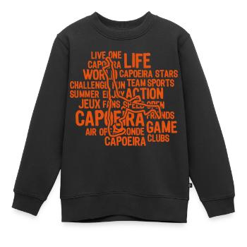 capoeira text words - Kids Premium Organic Sweatshirt - black - Front - AI Model Kid Female (0cm)