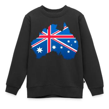Australische Flagge in Form des Kontinents - Kinder Premium Organic Sweatshirt - Schwarz - Vorne - AI Model Kid Female (0cm)