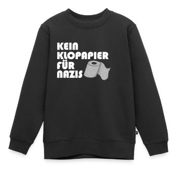 Kein Klopapier für Nazis - Kinder Premium Organic Sweatshirt - Schwarz - Vorne - AI Model Kid Female (0cm)