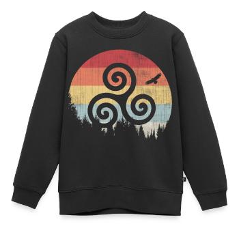 Triskele - Kinder Premium Organic Sweatshirt - Schwarz - Vorne - AI Model Kid Female (0cm)