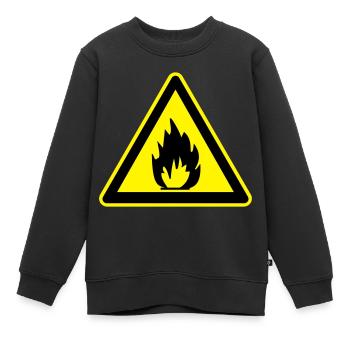 inflammable sign - Kinder Premium Organic Sweatshirt - Schwarz - Vorne - AI Model Kid Female (0cm)