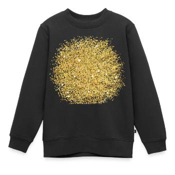 Gold Glitzer - Kinder Premium Organic Sweatshirt - Schwarz - Vorne - AI Model Kid Female (0cm)