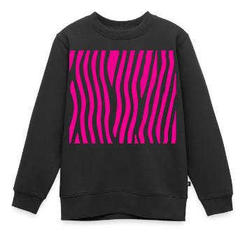 Rosa Zebra - Kinder Premium Organic Sweatshirt - Schwarz - Vorne - AI Model Kid Female (0cm)