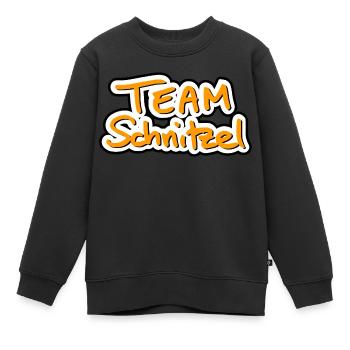 Team Schnitzel - Kinder Premium Organic Sweatshirt - Schwarz - Vorne - AI Model Kid Female (0cm)