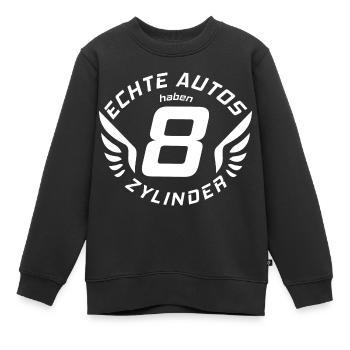 V8 Motor Engine US Car Muscle Car Hubraum Pick Up - Kinder Premium Organic Sweatshirt - Schwarz - Vorne - AI Model Kid Female (0cm)