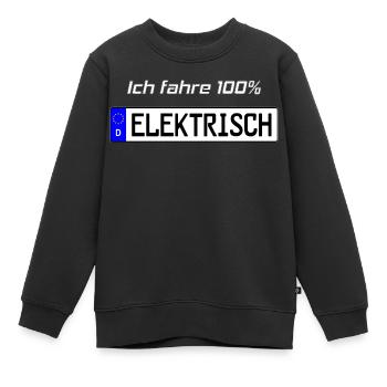 100 Prozent Elektrisch Kennzeichen - Kinder Premium Organic Sweatshirt - Schwarz - Vorne - AI Model Kid Female (0cm)