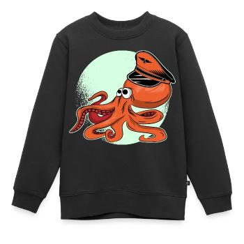 Octopus admiral by the Manzanita’s - Sweat Premium enfant bio - noir - Devant - AI Model Kid Female (0cm)