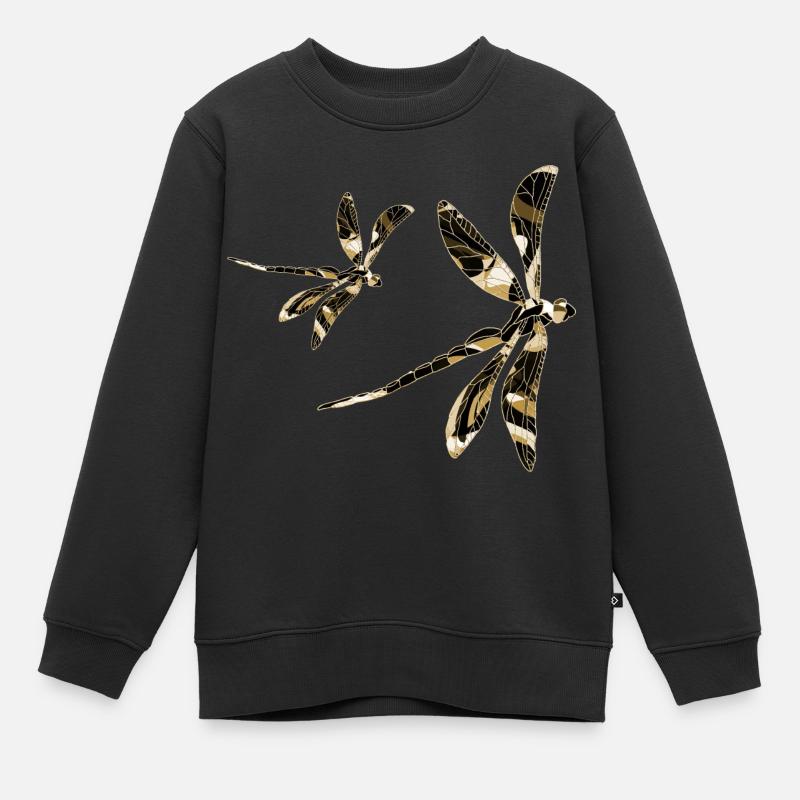 Libellules - Sweat Premium enfant bio - noir