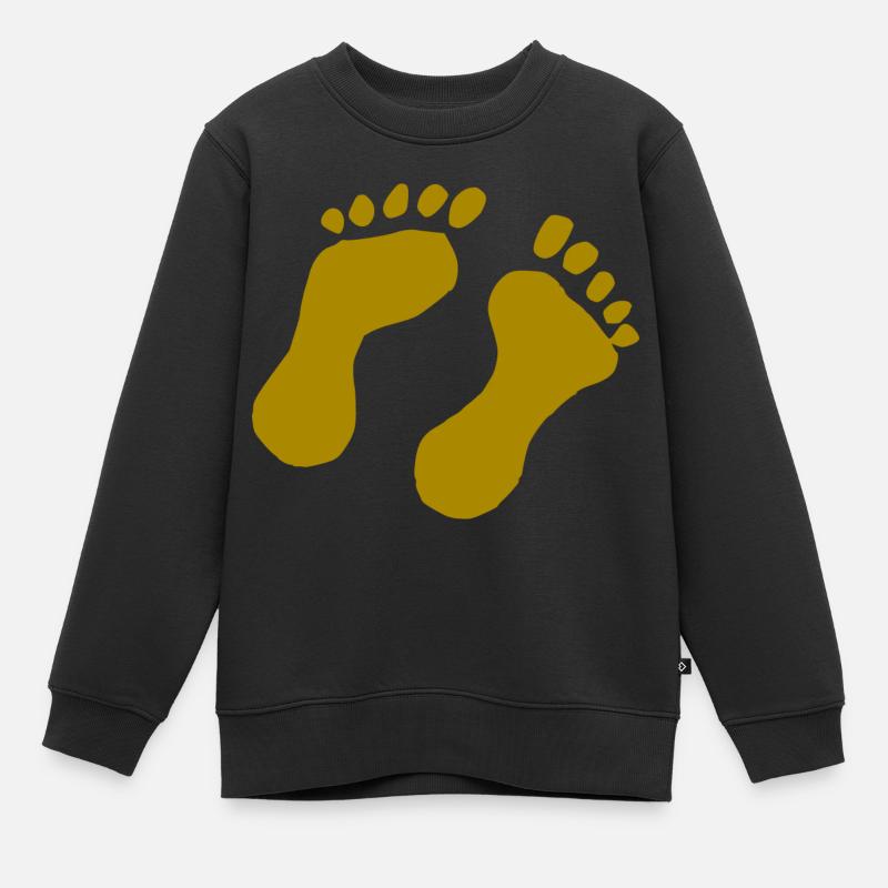 Impression pied - Sweat Premium enfant bio - noir