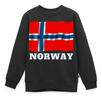 NORWAY - Kids Premium Organic Sweatshirt - black - Front - AI Model Kid Female (0cm)