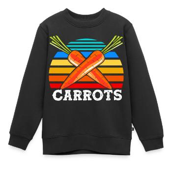 Carotte Vintage Carrot - Sweat Premium enfant bio - noir - Devant - AI Model Kid Female (0cm)
