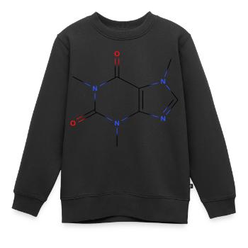 KoffeinMolekül - Farbige Strukturformel - Kinder Premium Organic Sweatshirt - Schwarz - Vorne - AI Model Kid Female (0cm)