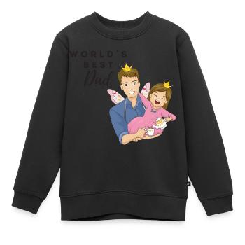 world's best dad/World's best dad /Father's Day - Kids Premium Organic Sweatshirt - black - Front - AI Model Kid Female (0cm)