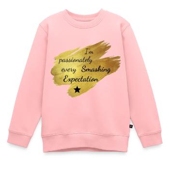 Je suis passionnément écraser toutes les attentes - Sweat Premium enfant bio - rose - Devant - AI Model Kid Female (0cm)