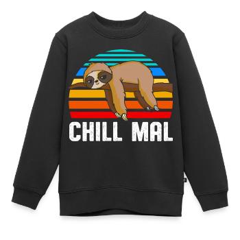 Chill fois paresseux - Sweat Premium enfant bio - noir - Devant - AI Model Kid Female (0cm)