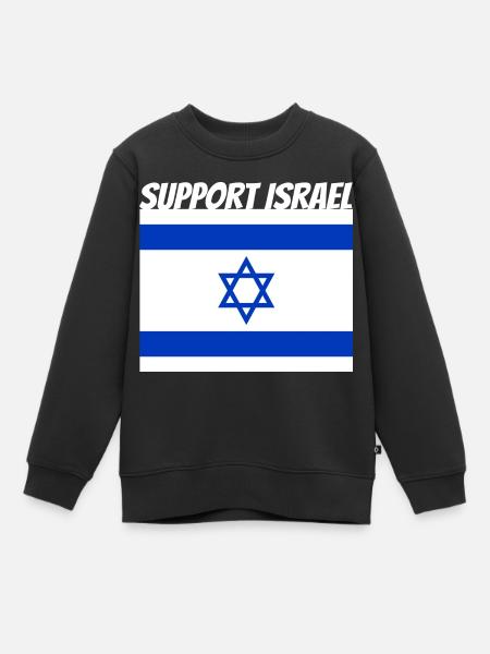 Support Israël - Sweat Premium enfant bio - noir