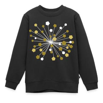 goldener Löwenzahn - Kinder Premium Organic Sweatshirt - Schwarz - Vorne - AI Model Kid Female (0cm)