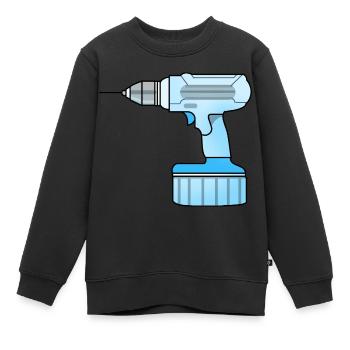 Bohrmaschine - Kinder Premium Organic Sweatshirt - Schwarz - Vorne - AI Model Kid Female (0cm)
