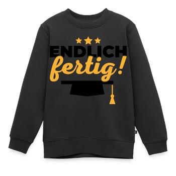 Endlich fertig Schule Geschenk Abschluss - Kinder Premium Organic Sweatshirt - Schwarz - Vorne - AI Model Kid Female (0cm)