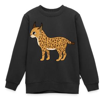 Luchs - Kinder Premium Organic Sweatshirt - Schwarz - Vorne - AI Model Kid Female (0cm)