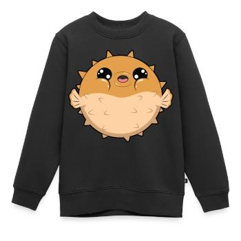 Kugelfisch - Kinder Premium Organic Sweatshirt - Schwarz - Vorne - AI Model Kid Female (0cm)