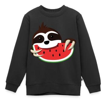 Faultier Melone - Kinder Premium Organic Sweatshirt - Schwarz - Vorne - AI Model Kid Female (0cm)