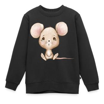 Maus - Kinder Premium Organic Sweatshirt - Schwarz - Vorne - AI Model Kid Female (0cm)