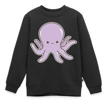 Pieuvre dessin animé - Sweat Premium enfant bio - noir - Devant - AI Model Kid Female (0cm)