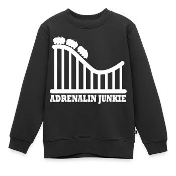 Rollercoaster Parc d’attractions - Sweat Premium enfant bio - noir - Devant - AI Model Kid Female (0cm)