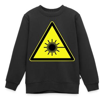 Avertissement laser, avertissement laser - Sweat Premium enfant bio - noir - Devant - AI Model Kid Female (0cm)