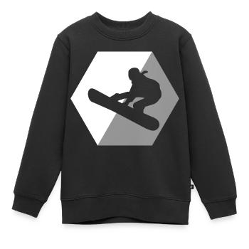 Snowboard Snowboarder - Sweat Premium enfant bio - noir - Devant - AI Model Kid Female (0cm)