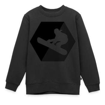 Snowboard Snowboarder - Sweat Premium enfant bio - noir - Devant - AI Model Kid Female (0cm)