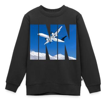 Aéroport d’Innsbruck - Sweat Premium enfant bio - noir - Devant - AI Model Kid Female (0cm)