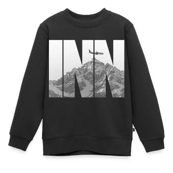 INN Aeroport - Sweat Premium enfant bio - noir - Devant - AI Model Kid Female (0cm)