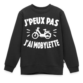 Je Peux Pas J'ai Mobylette Cadeau - Sweat Premium enfant bio - noir - Devant - AI Model Kid Female (0cm)
