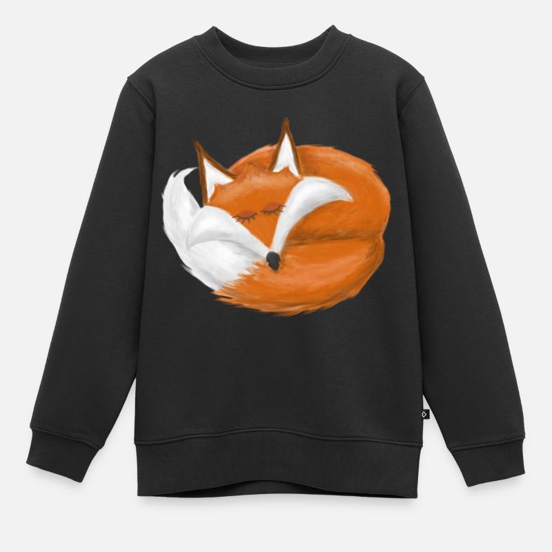 Sleeping Fox - Sweat Premium enfant bio - noir