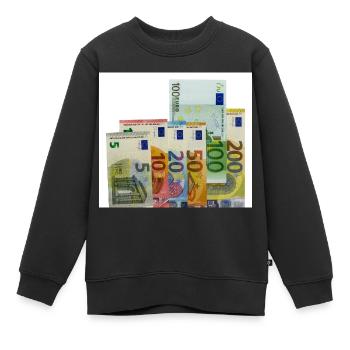 euro banknotes - Kinder Premium Organic Sweatshirt - Schwarz - Vorne - AI Model Kid Female (0cm)