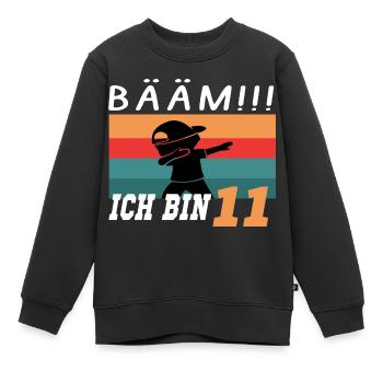 11.Geburtstag Bääm Ich Bin 11 Jahre Geburtstag - Kinder Premium Organic Sweatshirt - Schwarz - Vorne - AI Model Kid Female (0cm)