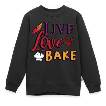 bäcker lustige sprüche brotkasten arbeit spruch - Kinder Premium Organic Sweatshirt - Schwarz - Vorne - AI Model Kid Female (0cm)